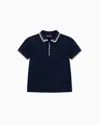 Emporio Armani Piqué Jersey Polo Shirt With Piping Detail