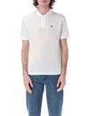 Emporio Armani Logo Embroidery Cotton Polo Shirt In White