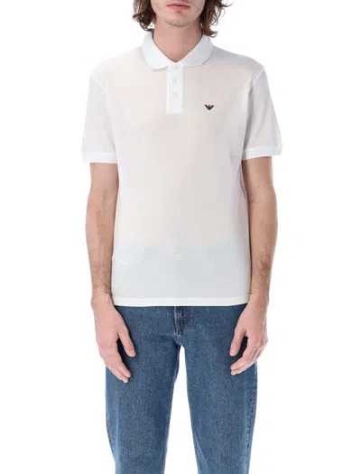 EMPORIO ARMANI PIQUÉ POLO SHIRT WITH MICRO EAGLE