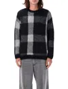 Emporio Armani Checked Sweater In Black