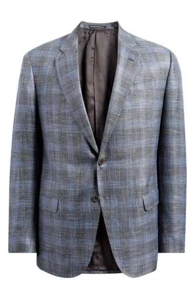 Emporio Armani Plaid Sport Coat In Grey