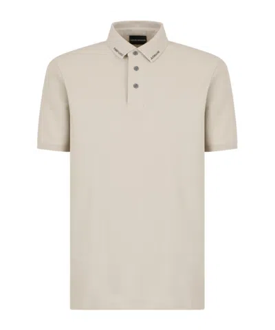 Emporio Armani Plain Cloth Polo Shirt In Nude