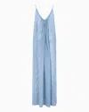 Emporio Armani Official Store Plain Knit And Ottoman Long Dress With All-over Rhinestones In Avio