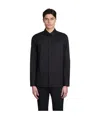 Emporio Armani Plain Long-sleeved Buttoned Shirt In Black