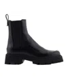 Emporio Armani Leather Chelsea Boots In Black