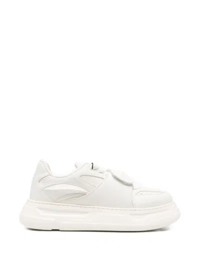 Emporio Armani Platform-sole Sneakers In White