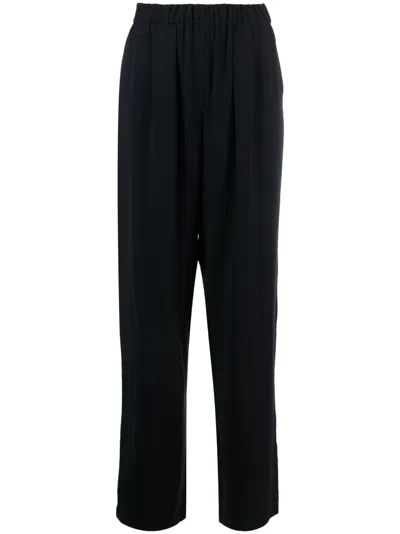 Emporio Armani Pleat-detail High-waist Trousers In Blue