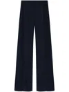 Emporio Armani Pleat-detail Palazzo Pants In Blue
