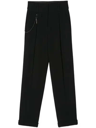 Emporio Armani Pleat-detail Straight-leg Trousers In Black