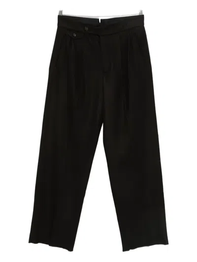 Emporio Armani Pleat-detail Trousers In Black