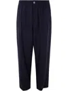 Emporio Armani Pleat-detail Trousers In Blue