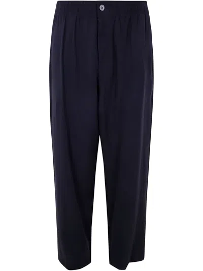 Emporio Armani Pleat-detail Trousers In Blue