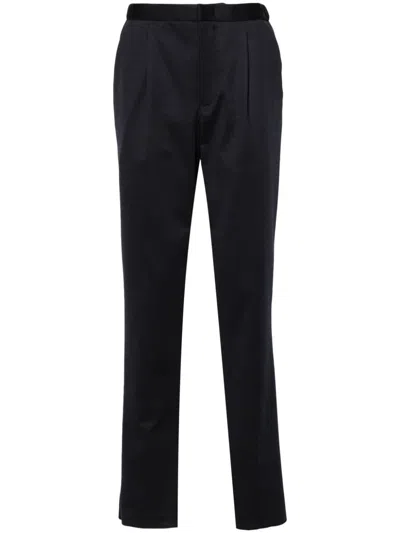 Emporio Armani Pleat-detail Trousers In Blue
