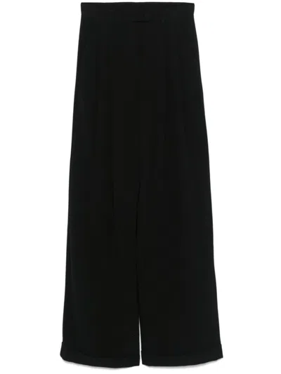 Emporio Armani Sablé Pleated Trousers In Black