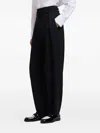 Emporio Armani Pleated Belted Trousers In Black