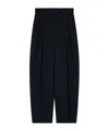 Emporio Armani Envers Satin Trousers With Pleats And Belt In Black