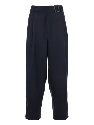 EMPORIO ARMANI PLEATED BELTED TROUSERS