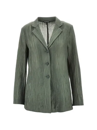 Emporio Armani Single-breasted Blazer Jacket In Green