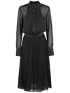 Emporio Armani Long-sleeved Dress In Black