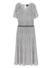 Emporio Armani Pleated Dress In Gray