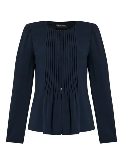 EMPORIO ARMANI PLEATED FITTED JACKET
