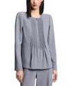 Emporio Armani Jacket In Pleated Fluid Armure Fabric In Solid Ligh