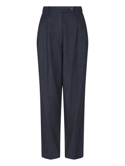 Emporio Armani Pleated-front Pants In Blue