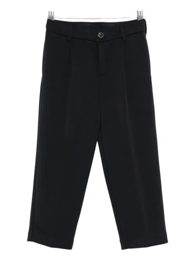 Emporio Armani Kids' Pleated-front Trousers In Blue