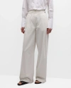 EMPORIO ARMANI PLEATED HIGH-RISE WIDE-LEG CHINO PANTS