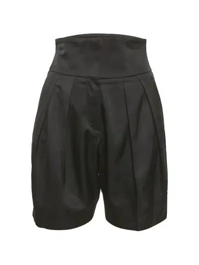 Pre-owned Emporio Armani Pleated High-waisted Shorts In Black