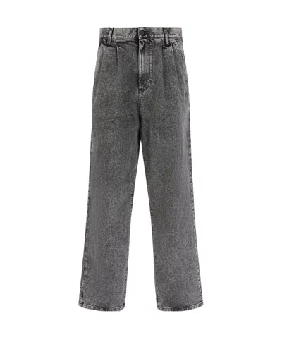 Emporio Armani Pleated Jeans In Black