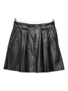 Emporio Armani Stylish Leather Skirt With Pleats And Pockets In Black