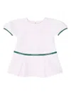 Emporio Armani Pleated Logo-band Dress In White