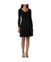 Emporio Armani Pleated Long-sleeved Dress In Black