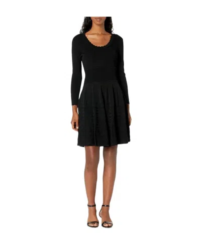 Emporio Armani Pleated Long-sleeved Dress In Black