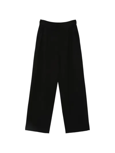 Emporio Armani Pleated Palazzo Pants In Black