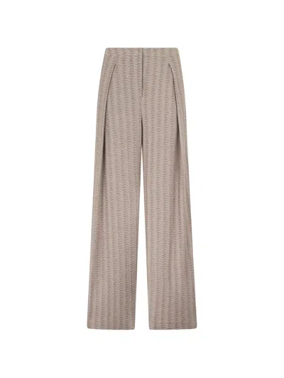 Emporio Armani Pleated Palazzo Pants In Brown