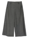 Emporio Armani Wide-leg Trousers With Front Pleats And Pockets In Gray
