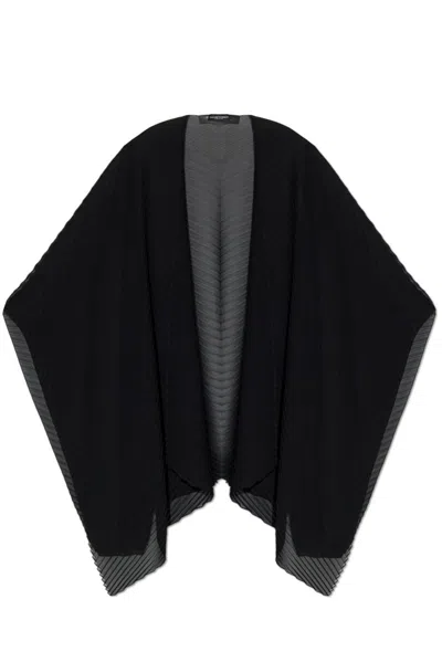 Emporio Armani Butterfly Chiffon Cape In Black