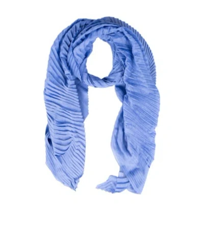 Emporio Armani Pleated Scarf In Blue