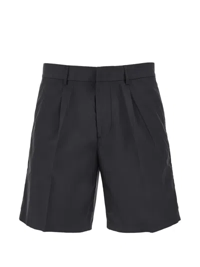 Emporio Armani Pleated Shorts In Black
