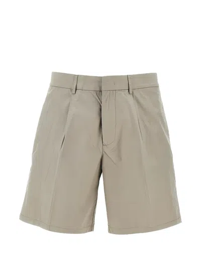 Emporio Armani Pleated Shorts In Brown