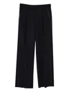 Emporio Armani Pleated Side-stripe Trousers In Black
