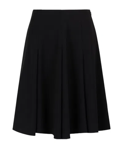 Emporio Armani Official Store Technical-cady Pleated Skirt In Black
