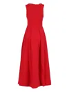 Emporio Armani Techno Cady Ankle-length Dress In Red