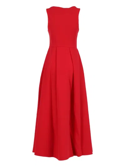 EMPORIO ARMANI PLEATED SLEEVELESS DRESS