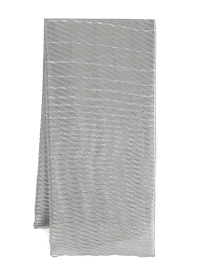 Emporio Armani Pleated Stole In Gray