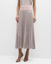 Emporio Armani Pleated Midi Skirt In Orchid