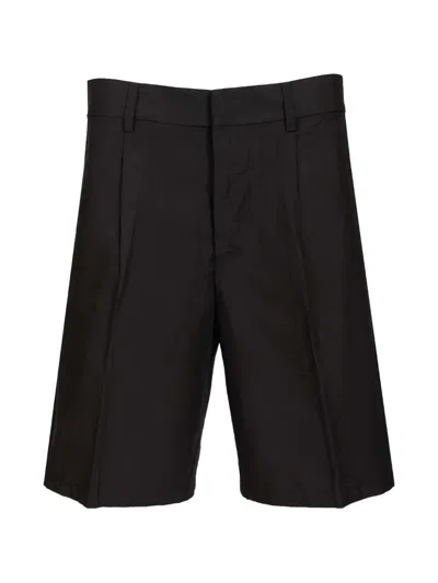 Emporio Armani Pleated Tailored Shorts In Black