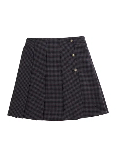 Emporio Armani Pleated Tech Fabric Skirt In Black